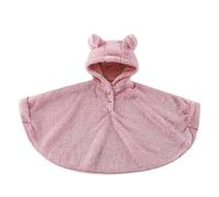 Generisch Cape en polaire pour enfants avec capuche à oreilles - Poncho douillet pour bébés et jeunes enfants | Chaud manteau pour l'automne et l'hiver, 80 cm