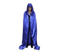 Generisch Cape longue en velours unisexe avec capuche - Cape longue pour costumes | Déguisement pour Halloween, carnaval et fêtes à thème, Style_p01 Bleu, L