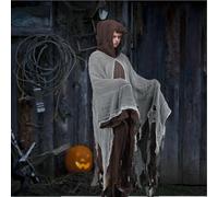 Generisch Cape médiévale pour Halloween, terrible costume de faucheuse, cape longue d'Halloween, robe de déguisement, costume à capuche, accessoire de cosplay pour homme et femme