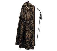 Generisch Cape médiévale unisexe pour LARP Renaissance Cosplay Cape Halloween Costume Noble Tudor Roi Costume Poncho Renaissance Demi-épaule Robe à thème Fête Cloak Déguisement, Noir , taille unique