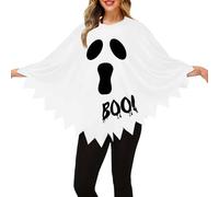 Generisch Cape poncho de citrouille d'Halloween avec squelette, Blanc., taille unique