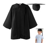 Generisch Capuchon de finition et capuchon - Capuchon de robe de fin d'année confortable et ensemble de pompons - Costume de graduation élégant 2025 pour fille, Noir , 27 Meter