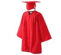 Generisch Capuchon de finition et capuchon - Capuchon de robe de fin d'année confortable et ensemble de pompons - Costume de graduation élégant 2025 pour fille, rouge, 33 Meter