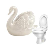 Generisch Capuchons de cuvette de toilettes - Cygne décoratif moderne en céramique - Pour décoration d'intérieur, salle de bain, salle de bain, appartement, bureau, plan de travail, rebord de fenêtre