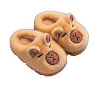 Generisch Capybara Chaussons unisexes antidérapants doux et confortables parfaits pour les enfants et les parents, Pantoufles marron clair, 38/39 EU Large