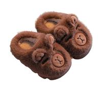Generisch Capybara Chaussons unisexes antidérapants doux et confortables parfaits pour les enfants et les parents, Pantoufles marron foncé, 34/35 EU Large