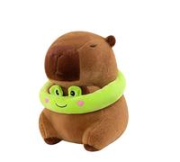 Generisch Capybara Jouet en peluche, mignonne et douillette, Capybara mignonne avec grenouille flottante - Adorable jouet en peluche pour enfants, cadeau en peluche pour les fans d'anima