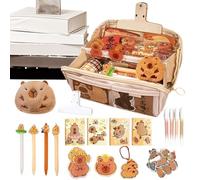 Generisch Capybara Trousse à crayons Capybara à 9 couches, grande capacité, pour adolescents, femmes, filles, enfants, étudiants, maternelle, collège, lycée, université, sac à dos