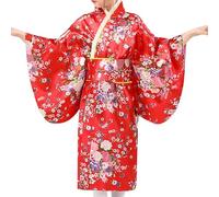 Generisch Cardigan 140 fille tout-petit bébé fille tenues vêtements nouvel an robe kimono robe costume traditionnel japonais maître du sucre 1, rouge, 5-6 ans