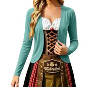 Generisch Cardigan court polyvalent pour tenues d'été - Haut en tricot léger comme complément parfait aux robes ou débardeurs pour un look décontracté du w nd, vert, XXL