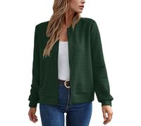 Generisch Cardigan décontracté pour femme avec fermeture éclair comme manteau léger à col montant pour les activités de loisirs quotidiennes et les aventures en plein air, vert, L