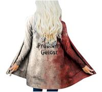 Generisch Cardigan d'Halloween pour femme - Chemisier résolu - Imprimé sanglant - Longue - Horreur - Manches longues - Open Front Blood - Cardigan avec poches - Pull ample - Hauts, O Kaki, XXL
