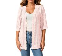 Generisch Cardigan élégant pour l'automne et l'hiver, haut en tricot ample de grande taille, pull décontracté et léger avec devant ouvert pour un usage quotidien, rouge, L