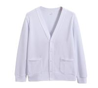 Generisch Cardigan en tricot pour femme - Col en V avec bouton - Cardigan festif - Court - Élégant - Manches longues - Open Front Cropped - Veste à épaules dénudées - Veste boléro en tricot pour fille