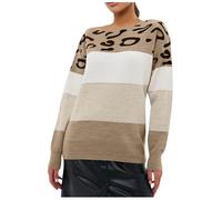 Generisch Cardigan Noël Femme Bloc de Couleur pour Femme Pull Décontracté à Manches Longues Pull Couche Élégant Pull Femme Pull Hiver Chaud Col Roulé, kaki, M