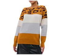 Generisch Cardigan Noël Femme Bloc de Couleur pour Femme Pull Décontracté à Manches Longues Pull Couche Élégant Pull Femme Pull Hiver Chaud Col Roulé, jaune, M