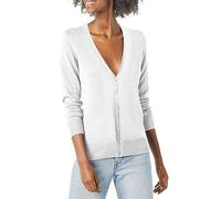 Generisch Cardigan pour femme - Tricot court - Col en V - Boutonnière - Open Front - Élégant et décontracté - Veste en tricot - Manteau en tricot - Manches longues - Pull d'extérieur, Blanc., M
