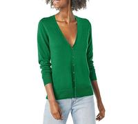 Generisch Cardigan pour femme - Tricot court - Col en V - Boutonnière - Open Front - Élégant et décontracté - Veste en tricot - Manteau en tricot - Manches longues - Pull d'extérieur, vert, M