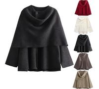 Generisch Cardigan surdimensionné pour femme - Cardigan à manches longues et boutons - Manteau d'hiver, Gris foncé., M