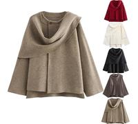 Generisch Cardigan surdimensionné pour femme - Cardigan à manches longues et boutons - Manteau d'hiver, kaki, L