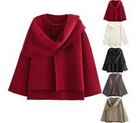 Generisch Cardigan surdimensionné pour femme - Cardigan à manches longues et boutons - Manteau d'hiver, rouge, S
