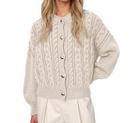 Generisch Cardigan tendance pour femme comme vêtement d'extérieur chaud au design intemporel pour une élégance élégante, beige, S