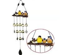 Generisch Carillon de jardin fait à la main, oiseau bleu du bonheur | Sons profonds coordonnés, élégants, apaisants, mélodiques et profonds pour la décoration extérieure. Installation facile pour
