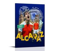 Generisch Carlos Alcaraz Poster de stars du tennis Œuvres d'art cool Peintures murales Impression sur toile Art mural Décoration de la maison 60 x 90 cm
