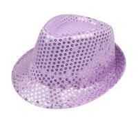 Generisch Carnaval Cylindre à paillettes pour homme Gentleman le cylindre (violet clair, taille unique)
