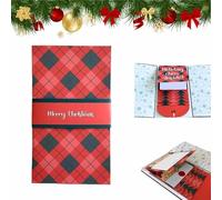 Generisch Carnet de cartes cadeaux de Noël fait à la main, carte surprise de Noël, cadeaux de Noël pour les amis de la famille (rouge 2 cps)