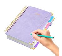 Generisch Carnet de notes à spirale - Format A5 - Avec intercalaire amovible - 300 pages - Planificateur pour enseignants, étudiants, notes, école, collège, réunion, étude