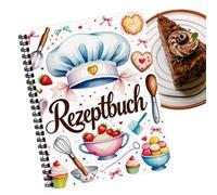 Generisch Carnet de recettes - Classeur de recettes personnel - Accessoire de cuisine pour pâtisserie végétarienne, dessert, vacances, camping