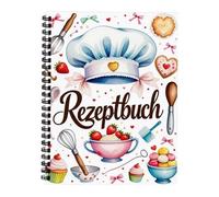 Generisch Carnet de recettes | Classeur de recettes personnel, livre de cuisine, accessoire de cuisine pour pâtisserie végétarienne, dessert, vacances, camping