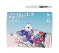 Generisch Carnet de travail aquarelle, peintures aquarelles pour débutants, livre de peinture créatif et de coloriage, comprend un ensemble de peinture de 12 couleurs et un pinceau, pratique
