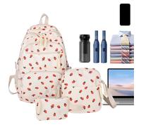 Generisch Cartable fille pour l'école, ensemble de cartable, sac à dos pour enfant, sac à bandoulière pour maternelle, excursion d'une journée, utilisation quotidienne, Blanc., Siehe Beschreibung