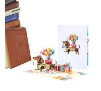 Generisch Carte d'anniversaire amusante, carte d'anniversaire mignonne pour chiens | Cartes postales créatives 3D Décoration pour adultes femmes hommes fêtes de famille maman