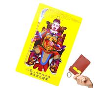 Generisch Carte de bénédiction chinoise pour le printemps chinois, souvenir de richesse en cuivre - Carte de bénédiction spirituelle - Pour le bonheur de la famille et le succès - Convient pour le sac