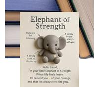 Generisch Cartes de motivation, symbole d'espoir compact comme souvenir - Pendentif éléphant d'encouragement - Pour adolescentes, femmes, mères, femmes, bureau, bibliothèque, table de chevet, lieu de
