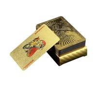 Generisch Cartes de poker - Papier 8,7 x 5,7 cm - Cartes à jouer - Deck d'or - Pour soirées de jeu, cadeaux de mariage et divertissements portables, activités d'entreprise, célébrations commémoratives