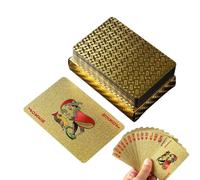 Generisch Cartes de poker - Papier 8,7 x 5,7 cm - Cartes à jouer - Deck d'or - Pour soirées de jeu, cadeaux de mariage et divertissements portables, activités d'entreprise, célébrations commémoratives