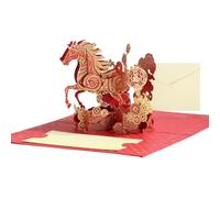 Generisch Cartes de remerciement pour cheval, Nouvel An chinois, carte de vœux pour l'année du cheval, carton vintage, objet de collection pour les meilleurs vœux