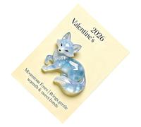 Generisch Cartes de Saint-Valentin en acrylique - Souvenir de poche pour la Saint-Valentin, mignons animaux en pierre de lune - Pour mariage, anniversaire, rendez-vous, fête, décoration de bureau pour