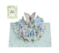 Generisch Cartes de Saint-Valentin - Papillon 3D - Décorations vintage - Cartes de mariage, épouse, mère, sœur, fille, vacances, fiançailles, bénédiction, fête du Nouvel An