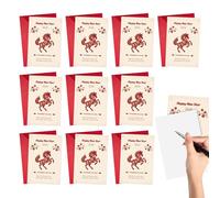 Generisch Cartes de vœux chinoises - Carte postale avec motif de cheval - Avec enveloppes pour l'année du cheval 2026 - Pour la fête d'hiver, le Nouvel An, les souhaits de remerciement