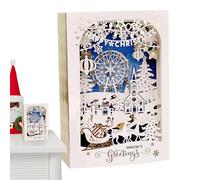 Generisch Cartes de vœux pour les vacances, cartes de Noël pour enfants avec gravure de cartes de vacances - Cartes de vœux de Noël uniques pour les activités de Noël