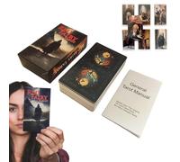 Generisch Cartes d'oracle - 78 pièces 12 × 7 cm | Cartes de tarot rouges | Deck de divination anglais | Jeu de cartes de tarot complet dans une boîte | Kit de jeu de société pour les fêtes, le camping