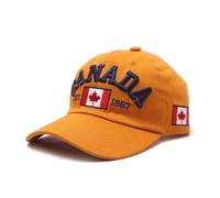 Generisch Casquette de baseball Canada pour enfants - Drapeau brodé de feuille d'érable - Casquette réglable 13, jaune, taille unique