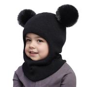 Generisch Casquette de baseball Chapeau de soleil Chapeau de cowboy Chapeau Western Chapeaux chauds Filles Garçons avec Capuche Hiver Écharpe Enfant Chapeau Chapeau Écharpe Tricoter Bébé Soins, Noir