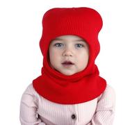 Generisch Casquette de baseball Chapeau de soleil Chapeau de cowboy Chapeau Western Chapeaux chauds Filles Garçons avec Capuche Hiver Écharpe Enfant Chapeau Chapeau Écharpe Tricoter Bébé Soins, rouge