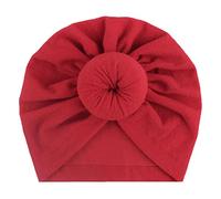 Generisch Casquette de Baseball Chapeau de Soleil Chapeau de Cowboy Chapeau Western Enfant Enfant Bébé Garçon Fille Chapeau-Chapeau Solide Coton Noué Élastique Turban, rouge, taille unique